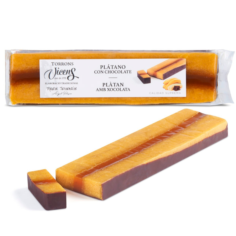 Torrons Vicens - Nougat à la banane et au chocolat - 300g