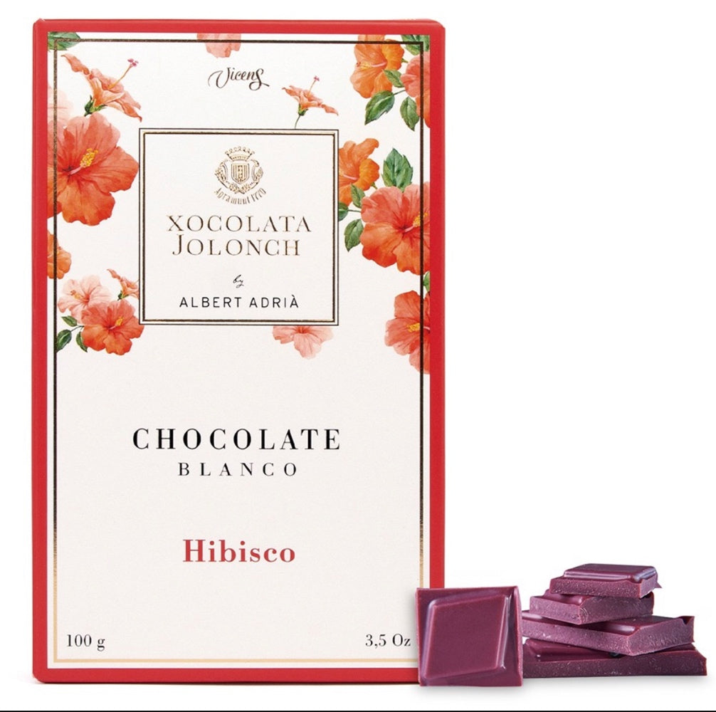 CHOCOLAT BLANC, FLEUR D’HIBISCUS 100G