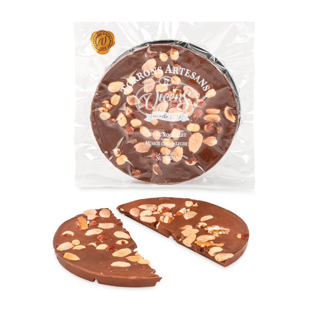 Torrons Vicens - Tarte chocolat au lait et fruits secs - 250g