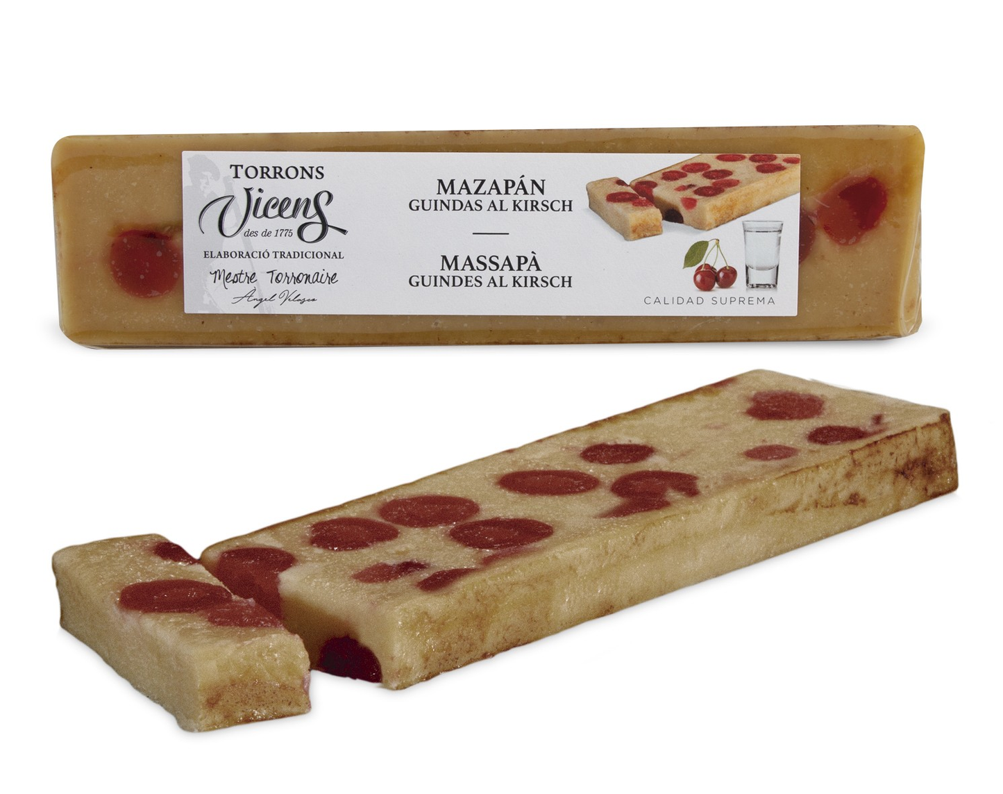 VICENS - Turrons - Saveur Massepain & Cerises Kirsch - 300g