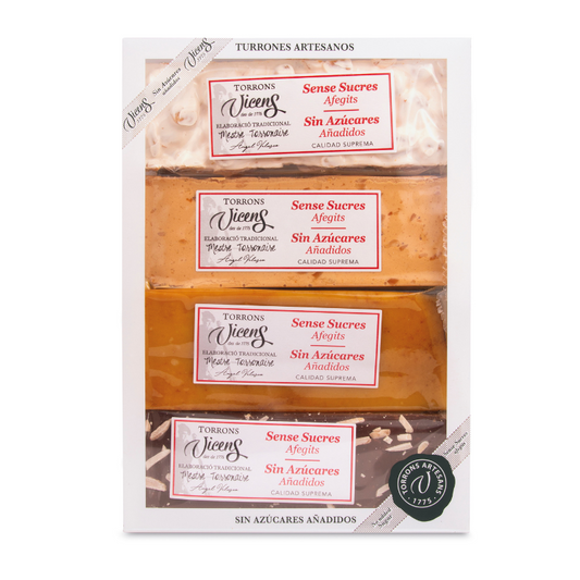 Vicens - Boite de 4 nougats artisans avec édulcorants - 4 x 80g