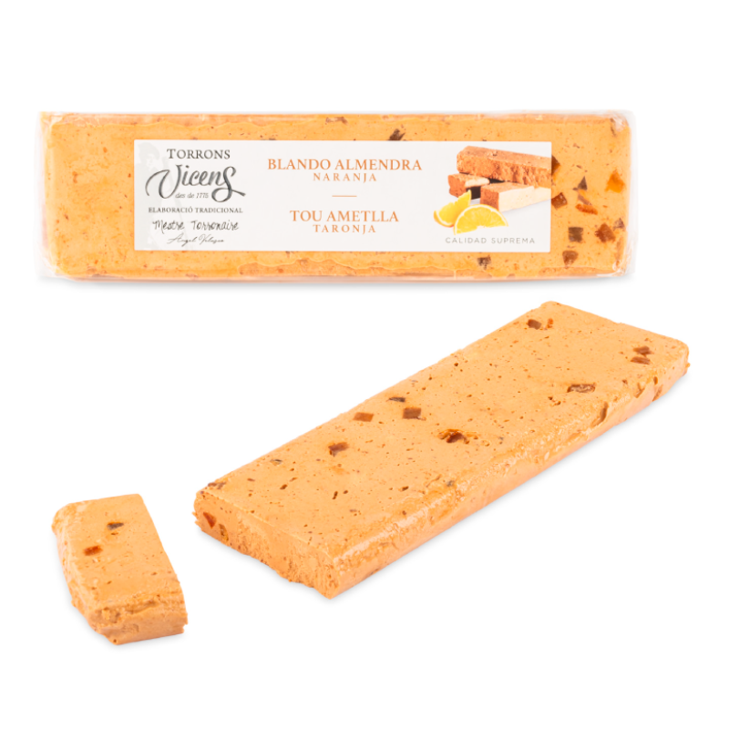 Torrons Vicens -  Nougat Tendre Aux Amandes et à l'Orange - 300g