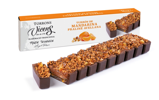 VICENS - Turrons - Saveur mandarine au praliné noisette - 300g
