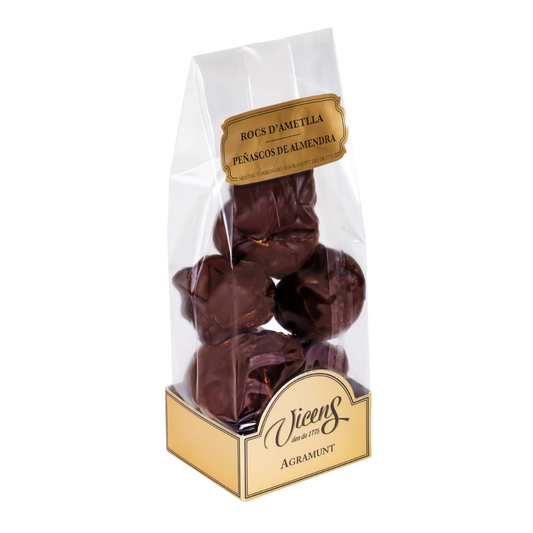 Torrons Vicens - Sachet de rochers d'amandes et chocolat noir - 130g