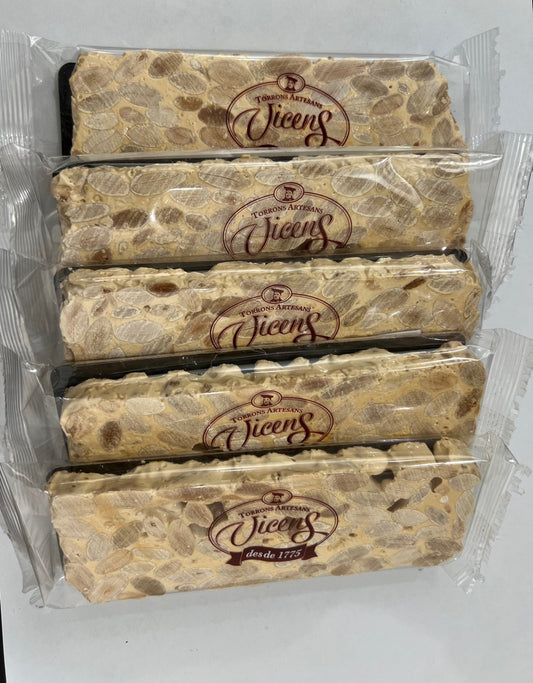 VICENS - LOT DE 5 BARRES DE TURRON DUR AMANDE- 80g