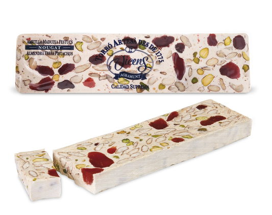 TURRON SEMI DUR AMANDE FRAISE PISTACHE