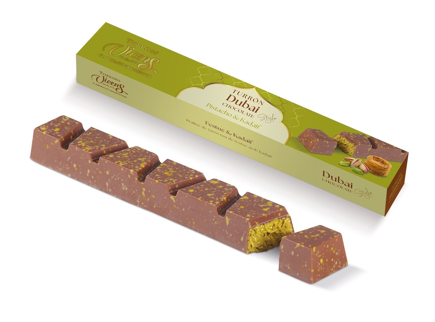 Nougat au chocolat de Dubaï avec pistaches et kataifi 200 g en boîte