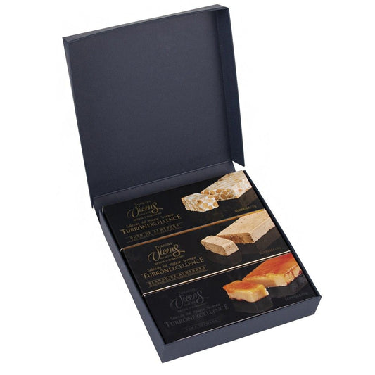 Vicens - Étui 3 Excellence Nougat 150g - Dur, Doux, Jaune d'Oeuf
