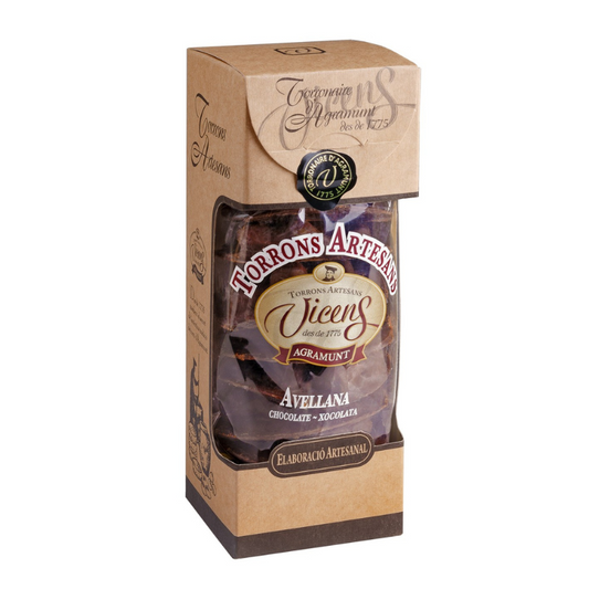 Torrons Vicens - Galettes au turron artisanal aux noisettes et au chocolat - 300g
