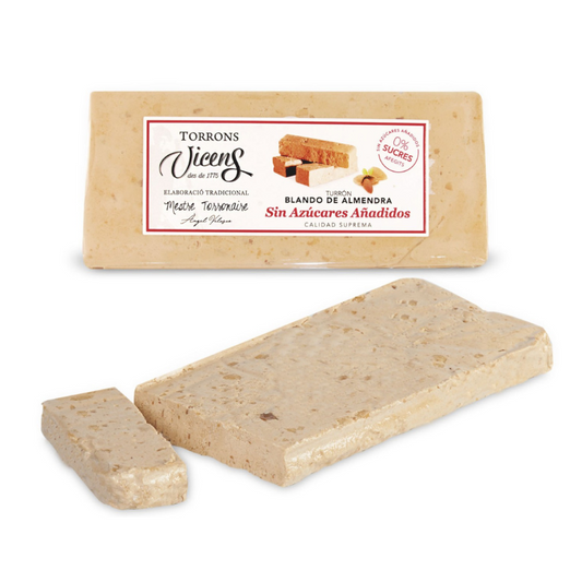 Vicens - Turron aux Amandes avec édulcorants - Sans sucre ajouté - 250g