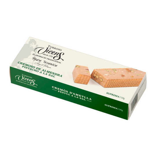 Vicens - Turron Crémeux Aux Amandes Pistaches et Sel 150g en Etui
