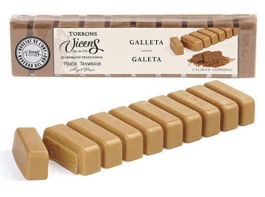 VICENS - Turron praliné - Biscuit Spéculoos & enrobage Caramel-Praliné - 300g