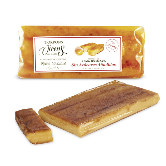 Vicens - Turron Massepain caramélisé  - Jaune d'oeuf brulé  - Sans sucre ajouté - 250g