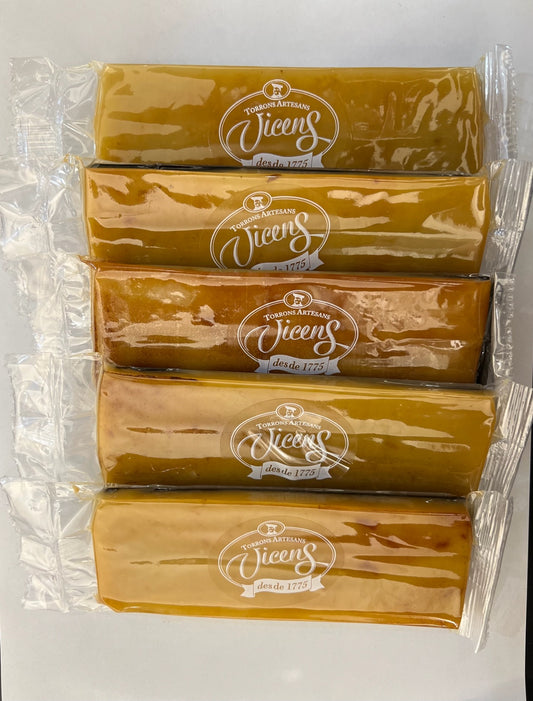 LOT DE 5 BARRES DE TURRON DE MASSEPAIN CARAMÉLISÉ DE 80 gr