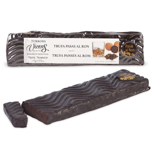 Torrons Vicens -  Turron à la truffe, raisins secs et rhum- 300g