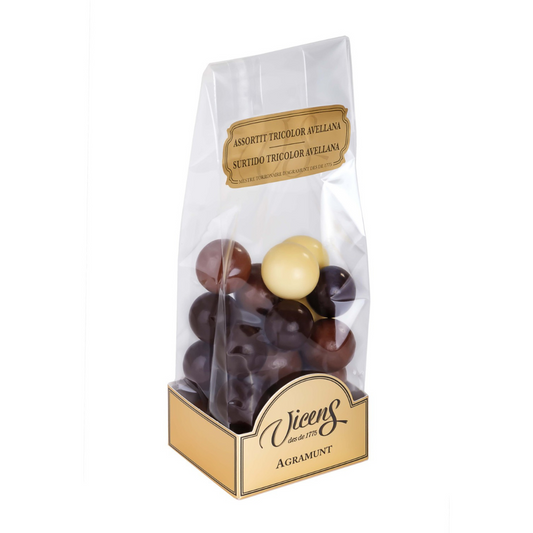 Torrons Vicens - Assortiment de noisettes suisses aux 3 chocolats - 120g