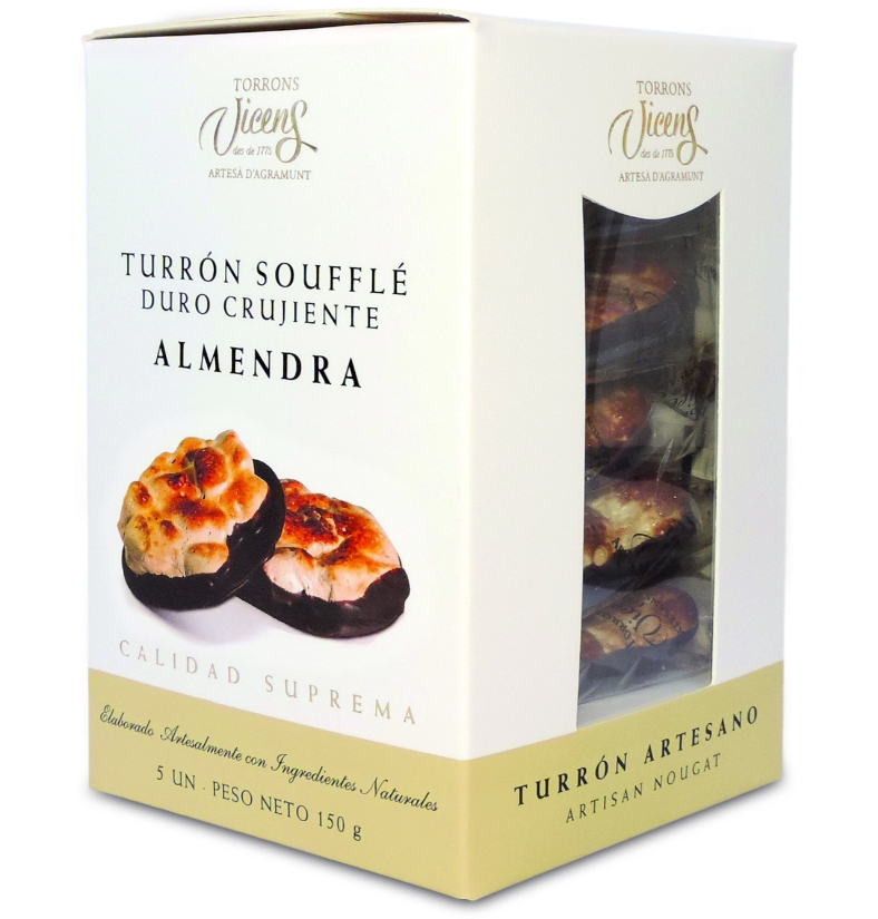 VICENS - boîte de galettes soufflées - Saveur Amandes & base Chocolat - 5x30g