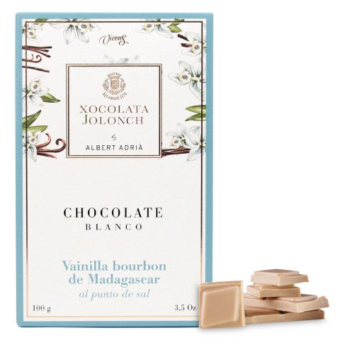 Tablette de Chocolat Blanc Avec de la Vanille Bourbon et une pointe de Sel
